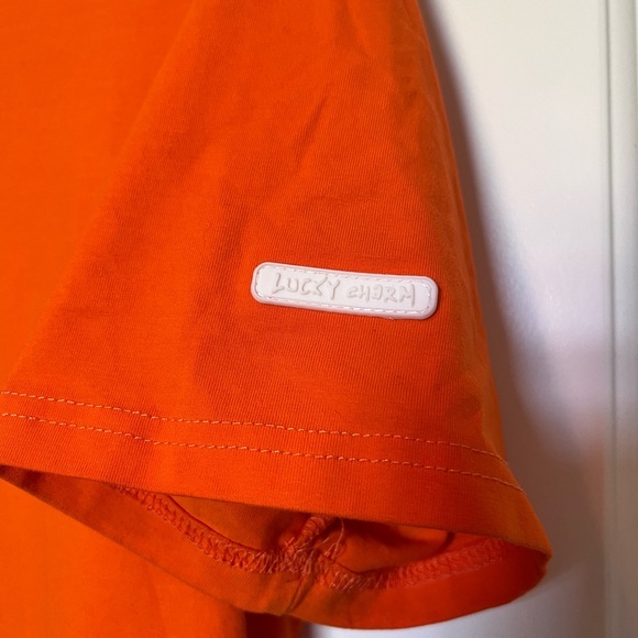 Bkys T-Shirt Lucky Charm Stitched Bunny‎ Orange Crew Neck Short Sleeve S - Picture 3 of 5